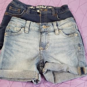 JESSICA SIMPSON, CAT & JACK.  2 short shorts for girls, blue and light blue.
